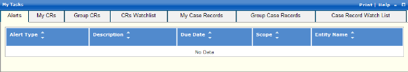 My Tasks panel